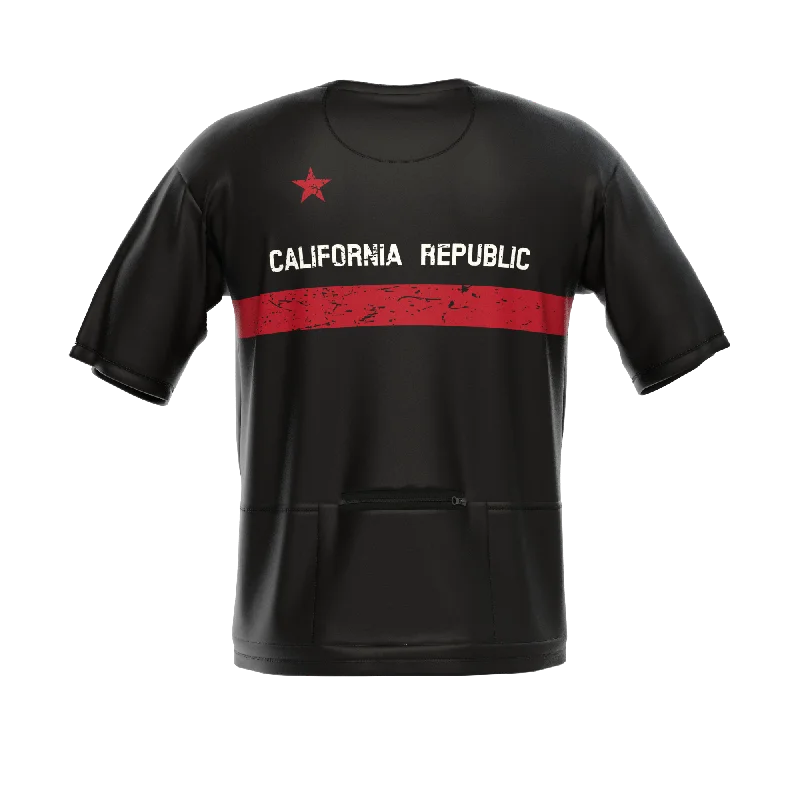 Men's California Republic (Black) Short Sleeve Cycling Shirt