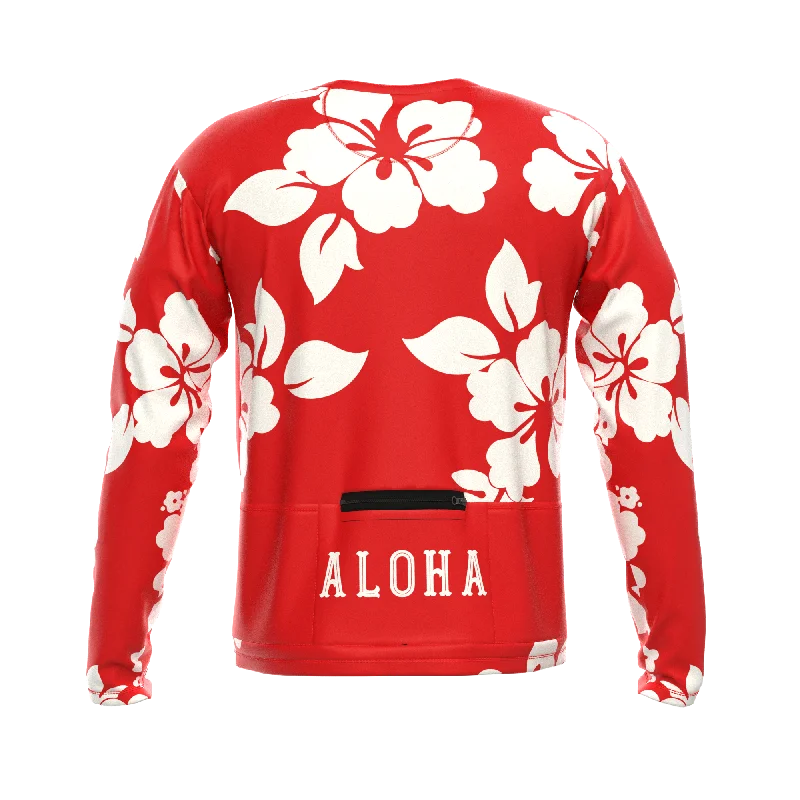 Men's Hawaiian Aloha Floral Long Sleeve Cycling Shirt