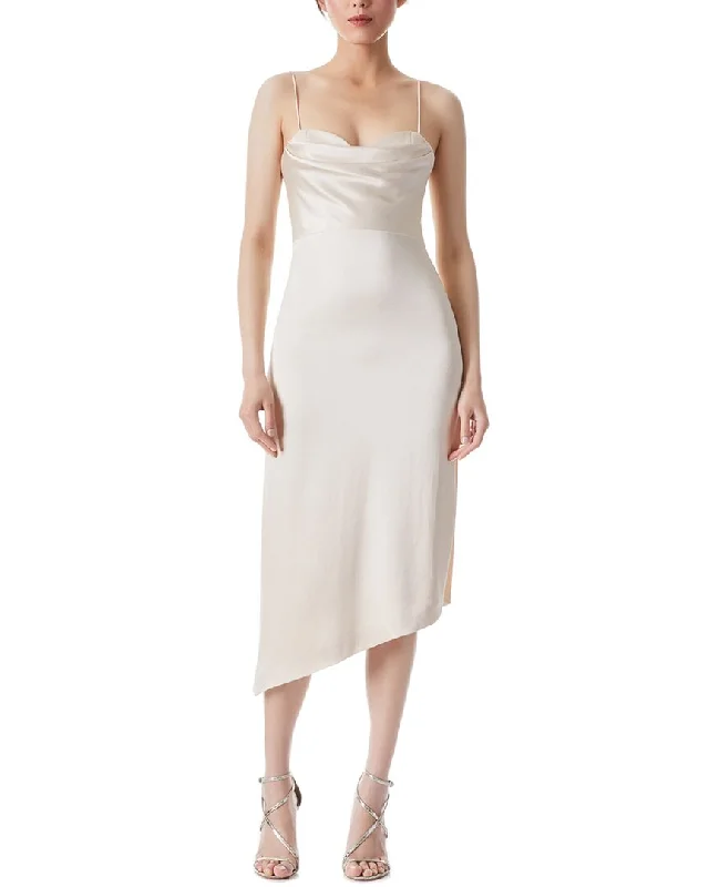 alice + olivia Kiyoko Double Cowl Mid Dress