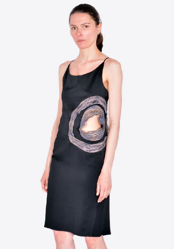 KIKO KOSTADINOV KKWSS22D01 BRUNI SLIP DRESS BLACK
