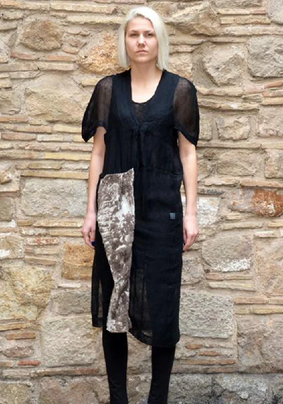SEIKO TAKI LINEN DRESS BLACK