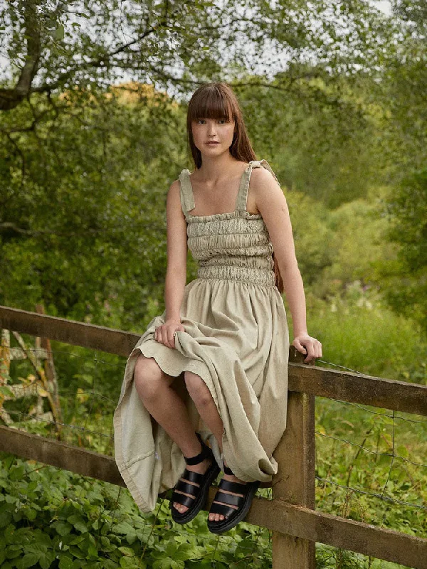 Seventy + Mochi Sally Tie Bandeau Dress Sand Linen