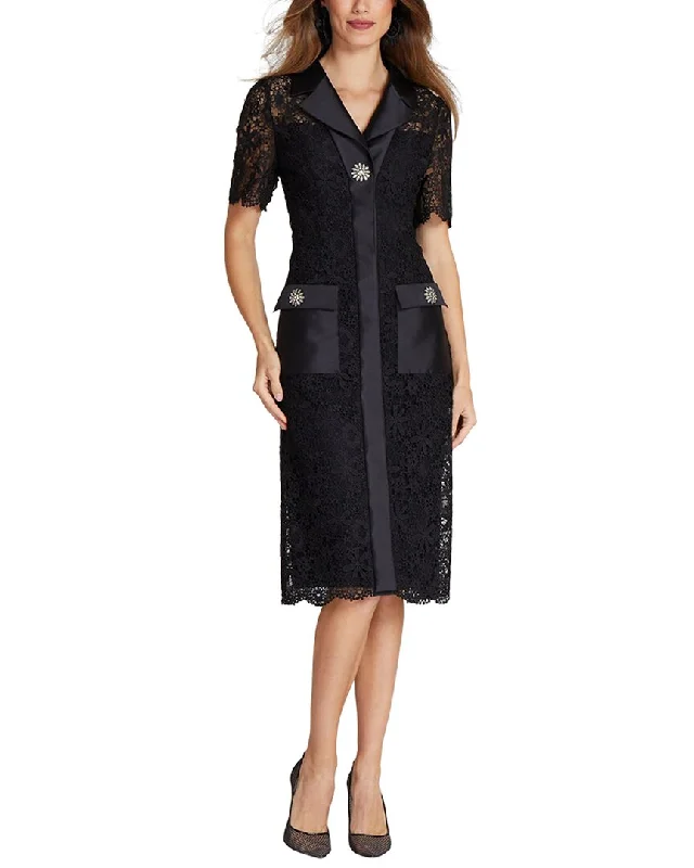 Teri Jon by Rickie Freeman Special Occasion Silk-Blend Embellished Dress